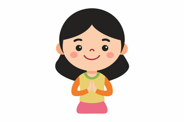 little girl vector illustration 