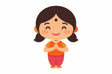 little girl vector illustration 