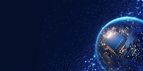 Fototapeta premium Global Network Technology Circuitry Sphere Digital