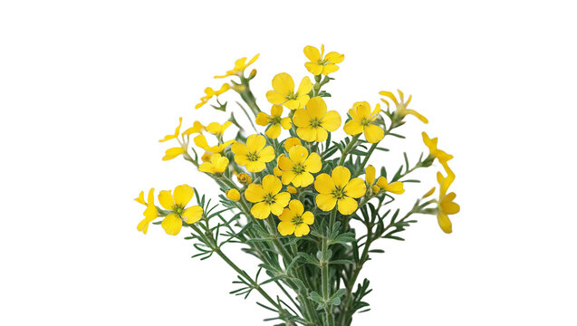 Elegant bunch of yellow flowers blossoming with fresh greenery isolated on black
