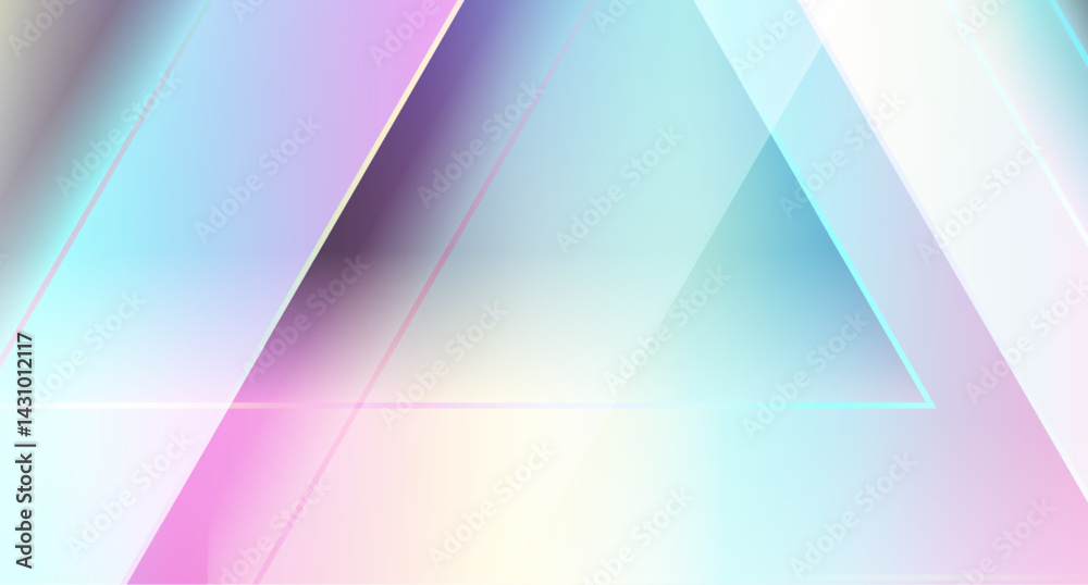 Aufkleber holographic pastel triangles geometric abstract tech background. vector art colorful design