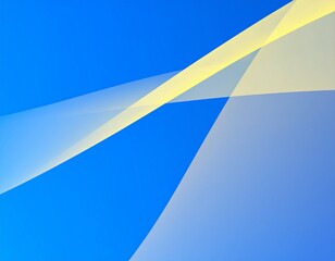 Żółte, falujące linie lub wstęgi na niebieskim tle. Abstrakcyjne tło