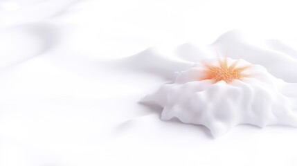 Obraz premium Soft, light-tan, organic-looking formation in a white, foamy, fluid-like substance