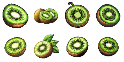 Fototapeta premium Pixel Art of Kiwi