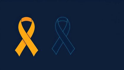 Awareness ribbons, orange and blue
