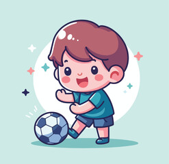 vector image of a child playing ball