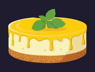 Cheese Cake Dessert Food - Vector Illustration