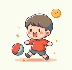 vector image of a child playing ball