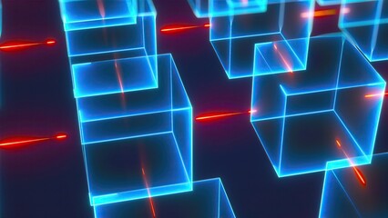 Connection neon Structure. Computer generated 3d render