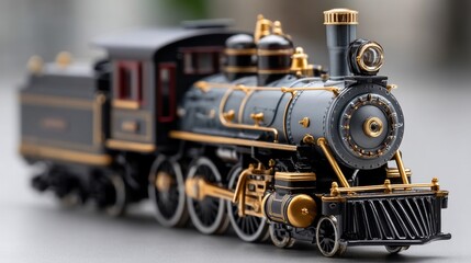 Fototapeta premium Detailed Model Train Locomotive