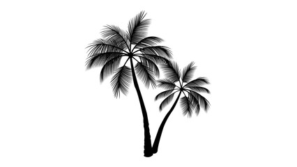 Naklejka premium Serene Tree Silhouette in Elegant Vector Style – Captivating Natural Design Element for Artistic Projects, Nature-Themed Illustrations, Backgrounds, Logos, and Creative Visual Presentations