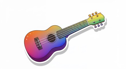 Colorful ukulele illustration