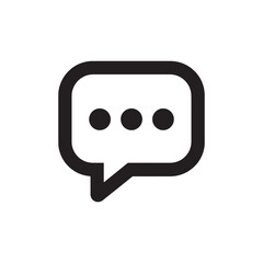 Icon of a Speech Bubble with Three Dots Representing Messaging, Digital Communication, and Chat Interaction for Social Media, Editable Vector Illustration Isolated on a White Background
