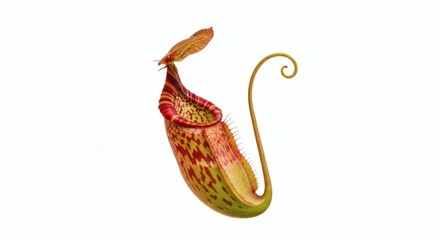 nepenthes pitcher plant tropical carnivorous species isolated on white. Generative AI