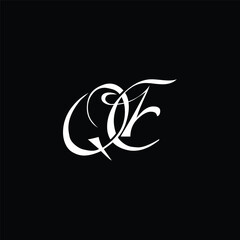 Initial letter QE logo design