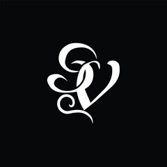 Initial letter sv logo design
