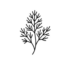Naklejka premium A simple dill sprig icon representing the concept of healthy eating, cosmetology, and culinary design