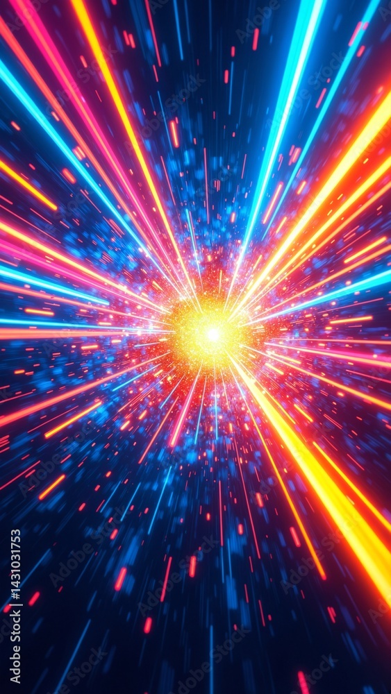Aufkleber abstract colourful light trail creative cosmic background. explosion, hyper jump into another galaxy