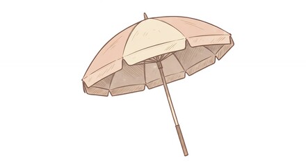 Pastel beach umbrella illustration