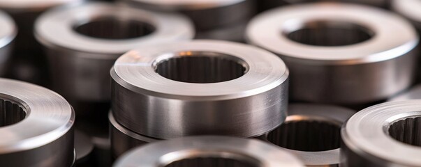 Close-up of metallic industrial components.