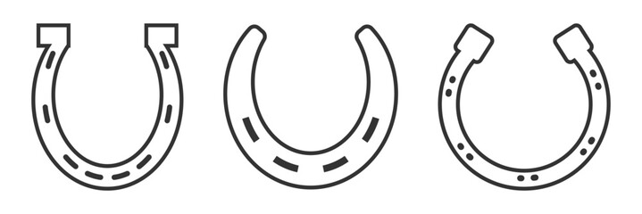 Obraz premium horseshoe silhouette simple flat vector