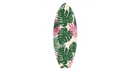 Tropical surfboard design pattern