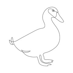 Duck continuous single line minimalist design, the best use for logo banner premium vector