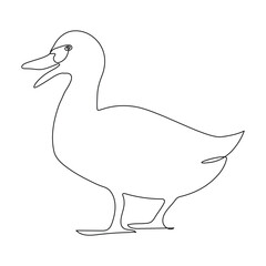 Duck continuous single line minimalist design, the best use for logo banner premium vector