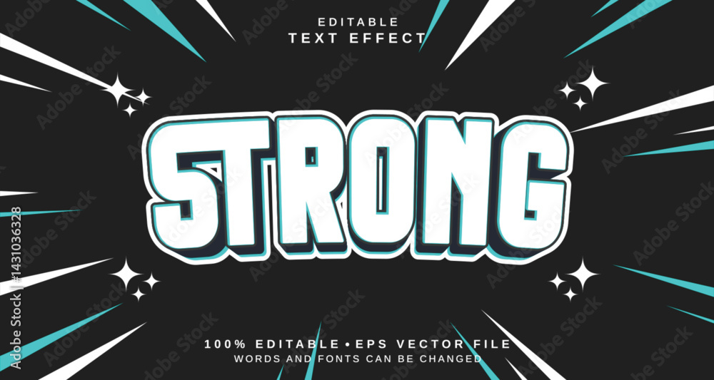 Poster editable text style effect - strong text style theme.