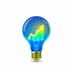 Fototapeta premium Glossy rainbow gradient lightbulb, holographic suitcase, metallic handle, 3D render, highly detailed, smooth surface, vibrant colors