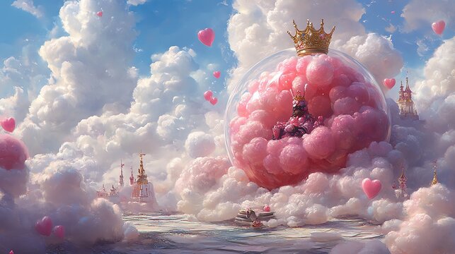Enchanted Cotton Candy Queen: A Dreamy Fairytale Scene