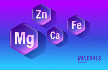 Obraz premium Set of microelements (minerals) useful for human health
