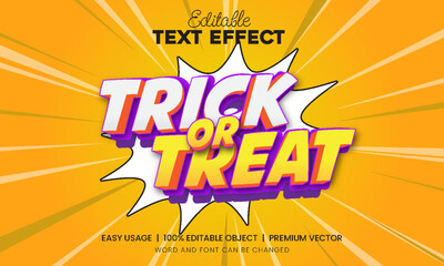 Trick Or Treat Editable Text Effect Premium Vector