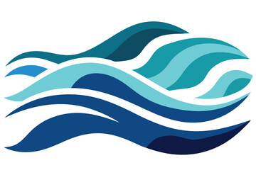 Obraz premium abstract-stylized-ocean-waves-with-layered-tones-a 