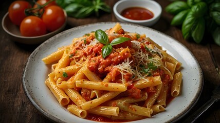 Delicious Penne Arrabbiata with Fresh Basil