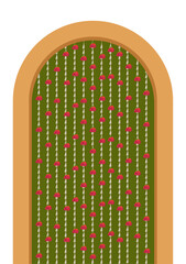 Rose with White Korvai Hanging design with oval shape panel