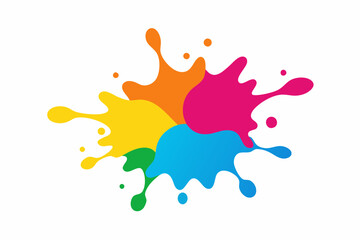 colorful paint splashes vector  illustration 