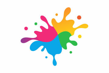 colorful paint splashes vector  illustration 