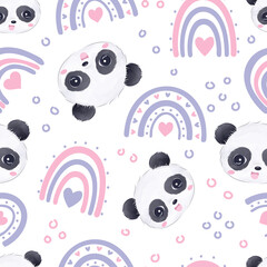 Cute and funny baby animal seamless patterns and wallpaper