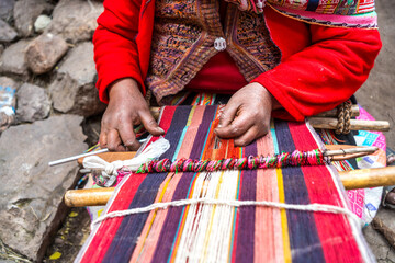 TRADITIONAL ANDEAN TEXTILE WEAVING IN PERU..