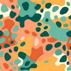 random patterns with white, green yellow orange, red, seamless patterns