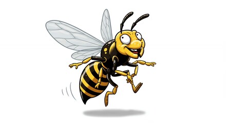 Cartoon wasp flying illustration