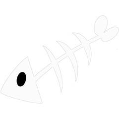 hand drawn vector illustration of a pencil drawing bone of fish