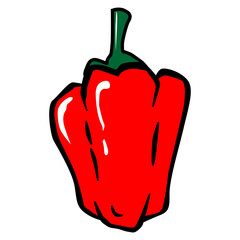 Illustration of a Red Bell Pepper