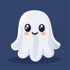 Obraz premium Charming Vector Illustration of a Round-Cornered Ghost Character