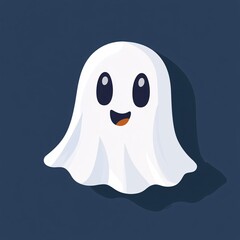 Obraz premium Adorable Flat Halloween Ghost Icon Perfect for Festive Designs