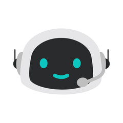 Cartoon Robot Character with Headset