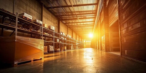 Fototapeta premium Ideal backdrop for promotional materials related to logistics.