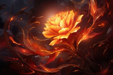 Obraz premium fire flower