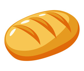 Classic Bread Bakery Golden Loaf Crust Soft Baked Round Icon Wheat